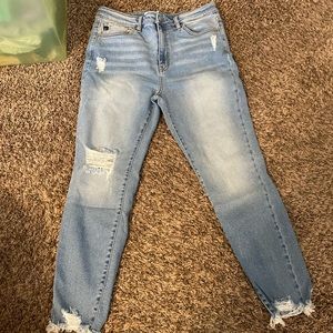 KanCan distressed raw hem jeans. Worn twice